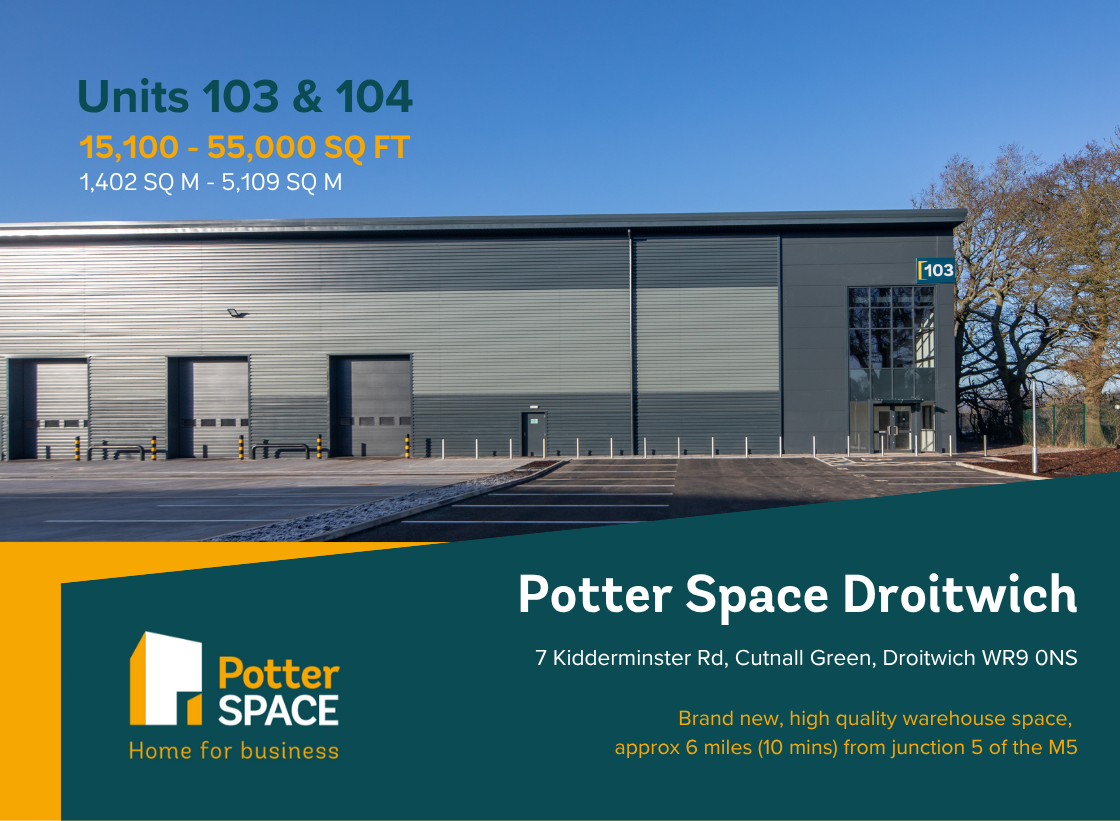 Downloadable brochure detailing available units at Potter Space Droitwich